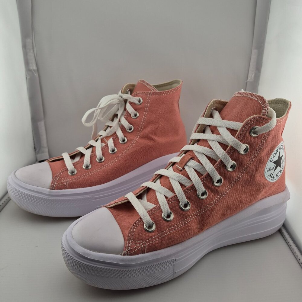 Peach high top converse US Women's 10